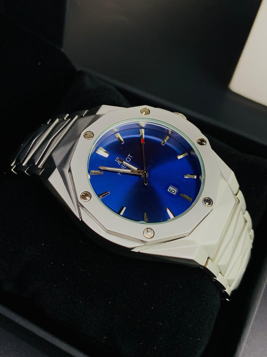 HB Plain Diamond Cut | Date Adjustment (Silver Blue)